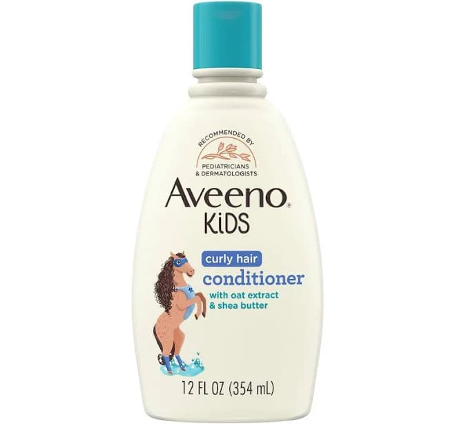 Aveeno Kids Curly Hair Conditioner Hydrating Conditioner Kids Curly Hair Products Oat Extract & Shea Butter Gentle Scent 12 fl. oz (Pack of 1)