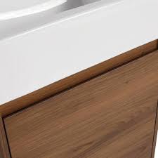 Boosicavelly 18.11 in. W x 10.00 in. D x 33.50 in. H Single Sink Freestanding Bath Vanity in Brown Ebony with White Ceramic Top BOQNBV66401 - The Home Depot