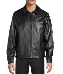 Roundtree & Yorke Big & Tall The 1988 Classic Black Leather Jacket