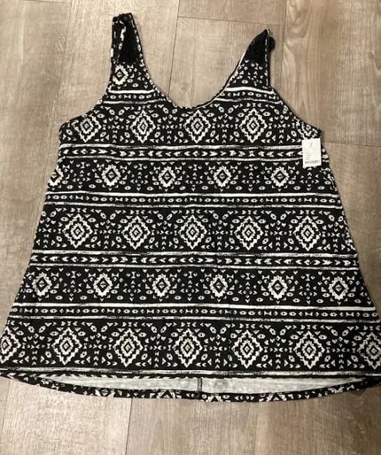 Women's Geometric, Print, Tank Top, Size Large, Relaxed, Fit