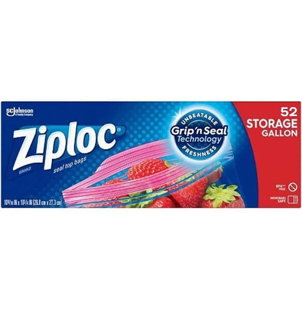 Concession Essentials Ziploc Storage Gallon Bags Box of 52ct