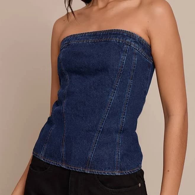 Women's Tall Strapless Bustier Corset Top
