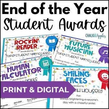 End of the Year Awards Certificate Templates for Editable Classroom Awards