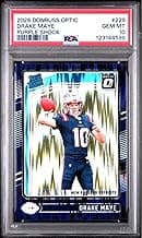 Graded 2024 Panini Donruss Optic Drake Maye #229 Purple Shock Rookie RC Football Card PSA 10 Gem Mint