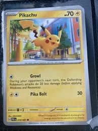 Pikachu Card HP 70 -Growl Pika Bolt Holo-NM-MT