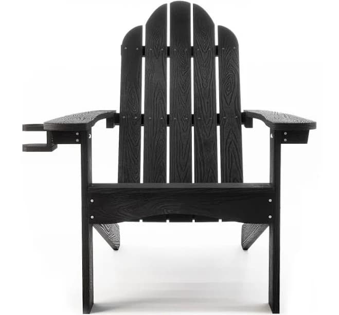 LUE BONA The Adirondack Blue Plastic Frame Stationary Adirondack Chair with Slat Seat