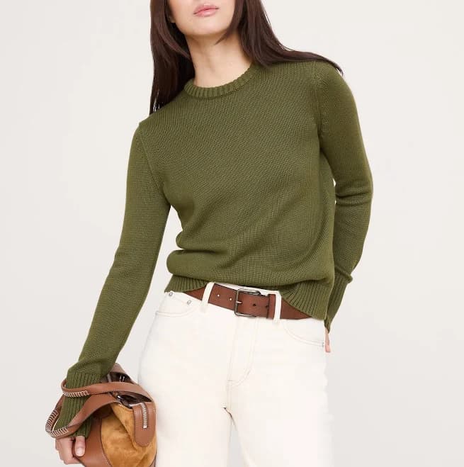 Banana Republic Women's Larkspur Cotton-Silk Crew-Neck Sweater