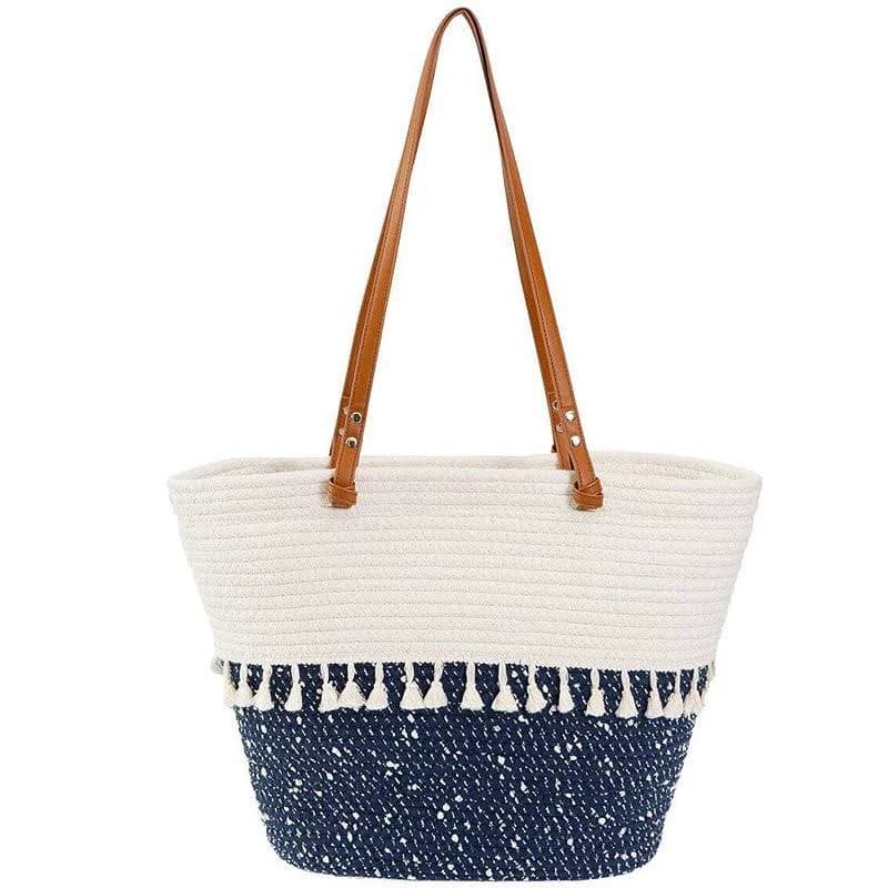 Magid Natural Cotton Fringe Shoulder Tote