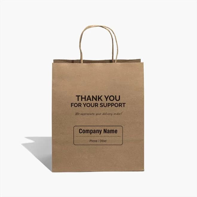 Custom To-Go Bags | 250 qty | 10" x 7" x 12" | VistaPrint | Design: Black, Food & Beverage