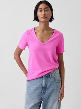 Gap Women's Organic Cotton Vintagesoft V-Neck T-Shirt
