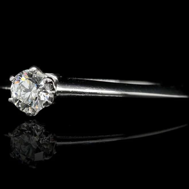 Tiffany & Co. Platinum Estate Diamond Solitaire Engagement Ring