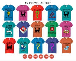 Monopoly Shirt SVG Bundle: 15 Game Night Designs (digital File) - Etsy Israel