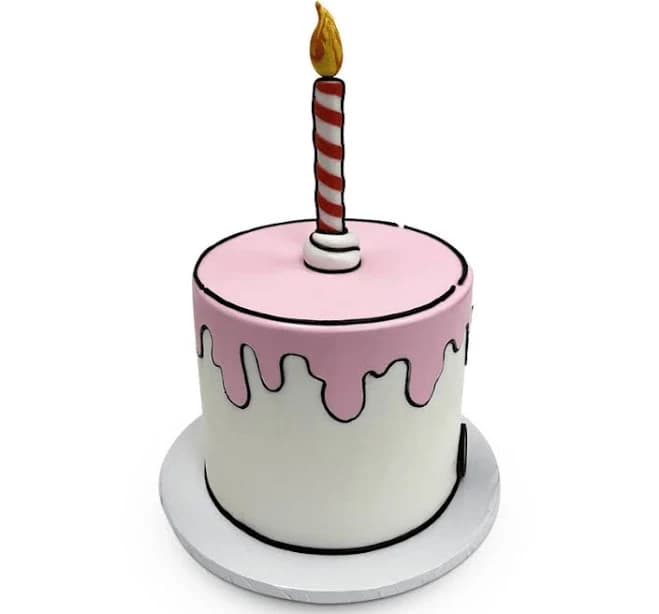 Comic Book Candle Icing Cake