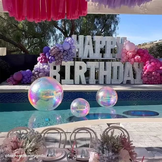 15 inch Rainbow Color Inflatable Mirror Ball