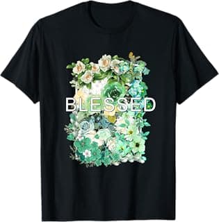 Green Blessed & Blooming Green Color Graphic T-Shirt