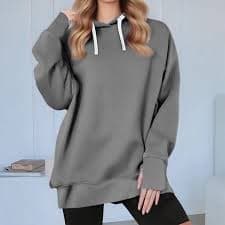 Qetyuw Oversized Hooded Sweatshirt for Women Thumb Holes Long Sleeve Pullovers Solid Color Casual Hoodies - Walmart.com