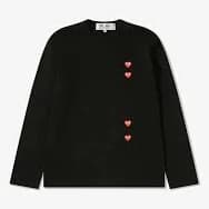 Play Multi Red Heart Longsleeve T-Shirt Black