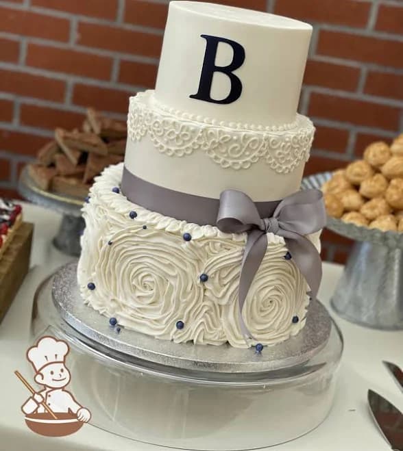 Ruffled Buttercream Bridal Cake