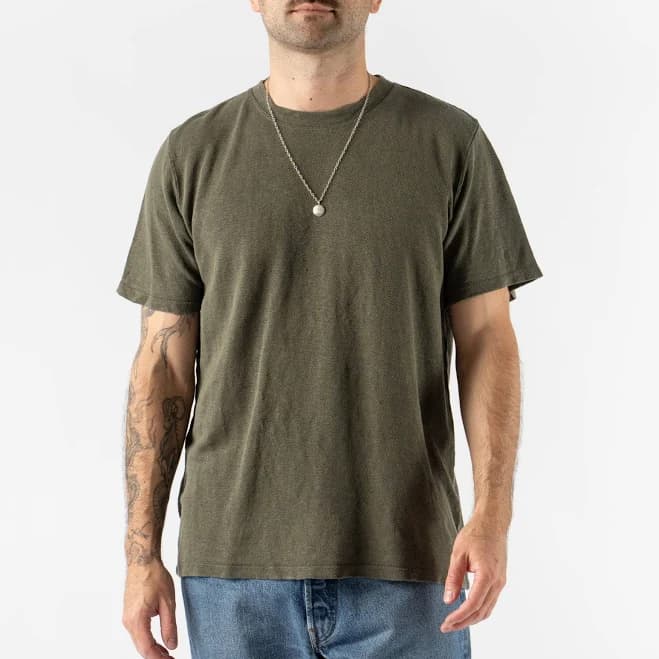 Jungmaven Mana 10 Tee in Olive Green Curated at Jake and Jones XL