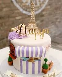 Paris Themed Birthday Cake