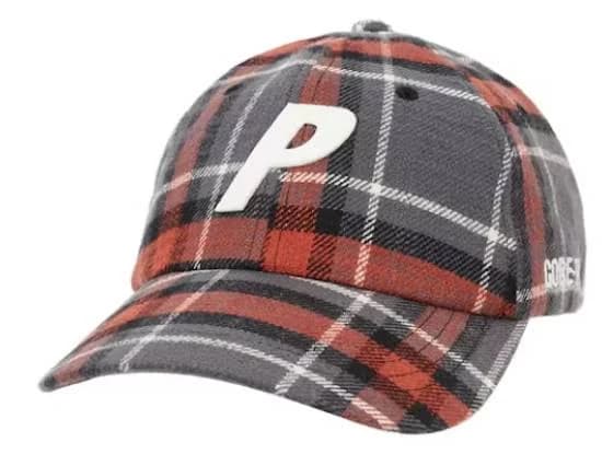 Palace Gore-tex Plaid P 6-panel Hat Grey Check Waterproof Spellout