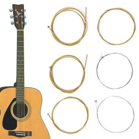 6pcs Acoustic Guitar Strings Replacement Folk Guitar Steel String Phosphor Bronze Extra Light Bronze Acoustic Set