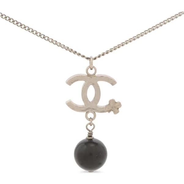 CHANEL CC Logo Silver Necklace (2013)