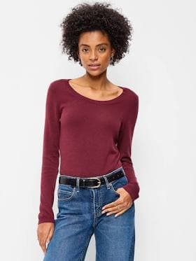 Old Navy Women's Fitted Scoop-Neck Cropped Jersey Sweater