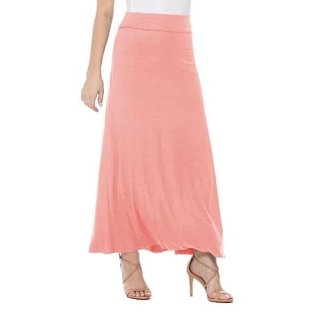 Moa Collection Women's Ultra Comfort Stretch Maxi Skirt Relaxed Fit for Everyday Elegance