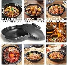 Amazon.com: Sunrise Kitchen Supply Black Casserole Clay Pot (36, Ounces): Home & Kitchen