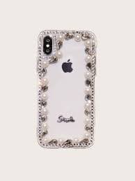 Rhinestone & Faux Pearl Decor Phone Case | SHEIN USA