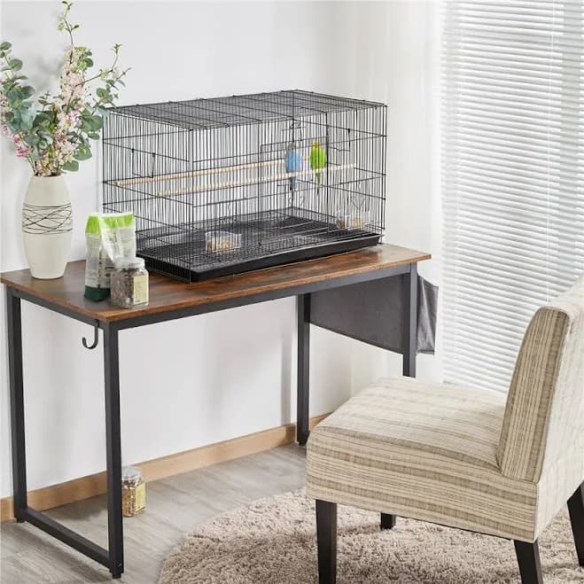 Tucker Murphy Taylorsville 30'' Iron Flat Top Table Top Bird Cage with Perch