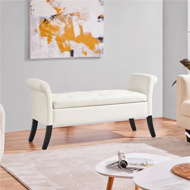 Alden Design Modern Tufted Storage Bench