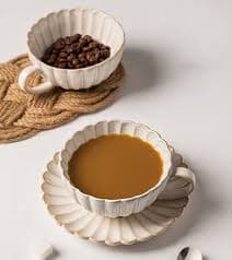 Amazon.com: Taza de café, tazas, taza de café, regalos de cumpleaños para mujeres, taza de café espresso de porcelana blanca, taza de cerámica con cuchara y platillo, para postre de té de