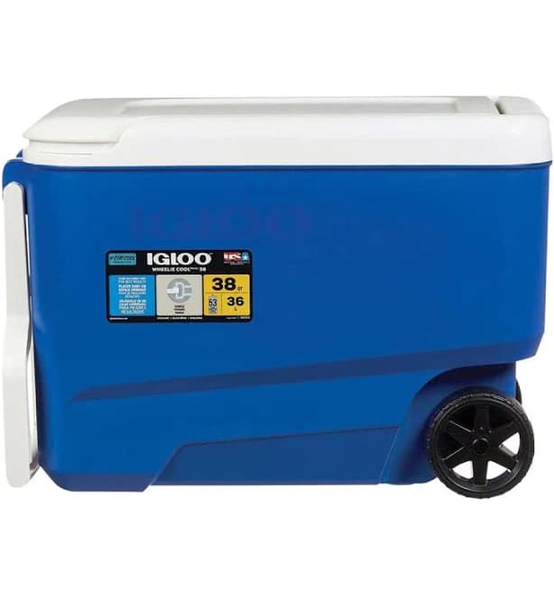 Igloo Blue Wheelie Cooler 38 Qt