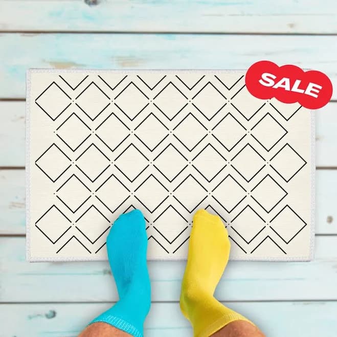 Geometric Diamond Pattern Layering Rug Doormat