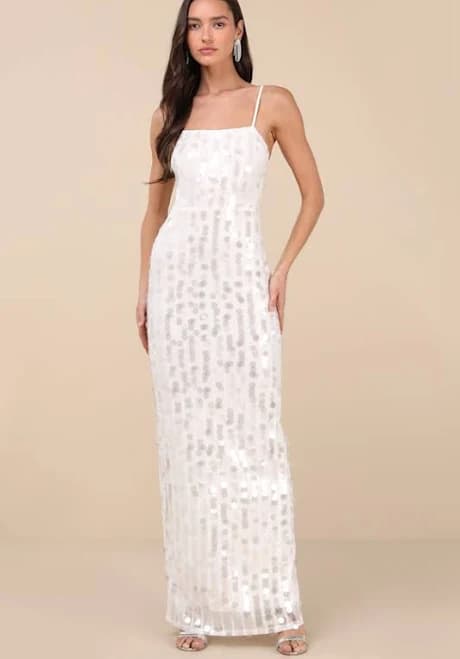 Lulus Backless Sequin Maxi Dress