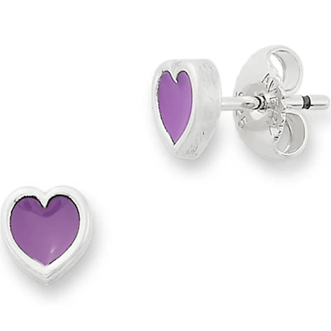 James Avery Connected Hearts Enamel Stud Earrings in Sterling Silver