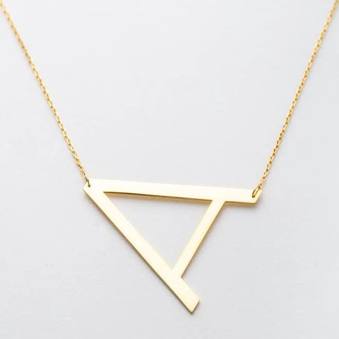 Silveristic Large Initial Custom Necklace