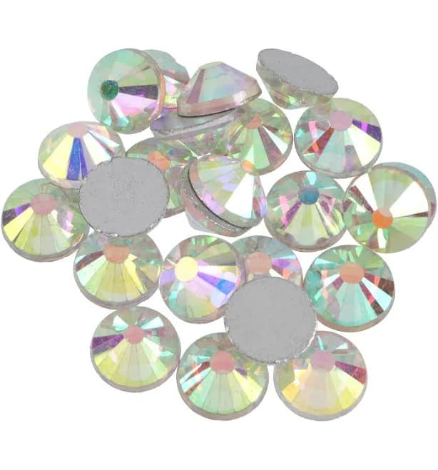 Bead Landing SS48 Clear Aurora Borealis Round Flatback Glass Rhinestones