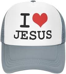 Jesus - I Love Jesus Mesh Trucker Hat Women Baseball Cap Men Golf Dad Hat Adjustable Snapback Hat Cowboy Hat Black - Walmart Business Supplies