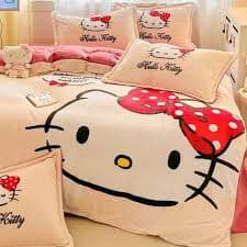 Hello Kitty Cinnamoroll Kuromi My melody winter thickened milk velvet four-piece set Kawaii student dormitory three-piece set - Walmart.com