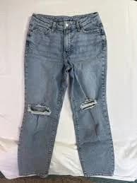 Old Navy Light Blue Distressed Denim Jeans with Knee Rips