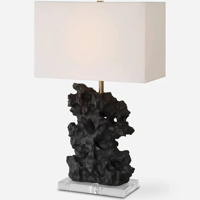 Delince Black Stone Table Lamp Dakota Fields