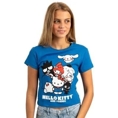 Hello Kitty & Friends Group Artwork Crew Neck Short Sleeve Tee