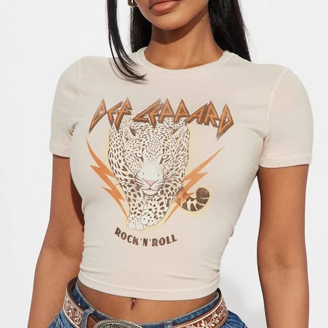 Fashion Nova Def Leppard Rock N Roll Baby Tee