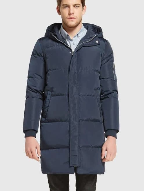 Orolay Men's Knee Length Thickened Down Jacket