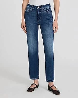 Express Women's High Waisted Straight Ankle Jeans