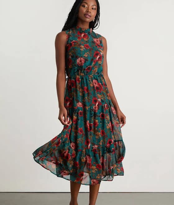Lulus Floral Print Midi Dress