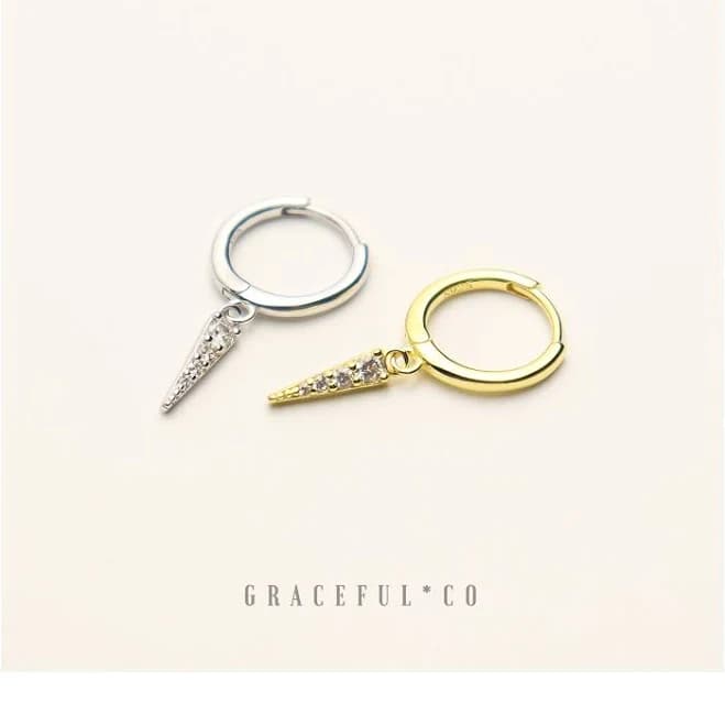 Pave Dagger Hoop Earrings